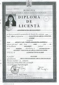 Diplomă universitate engleză-maghiară față