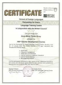 Certificat Cambridge Slovenia