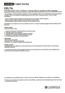 Diplomă CELTA Cambridge — Grigore KLM, pagina 2