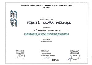 Diplomă RATE — Fekete KLM