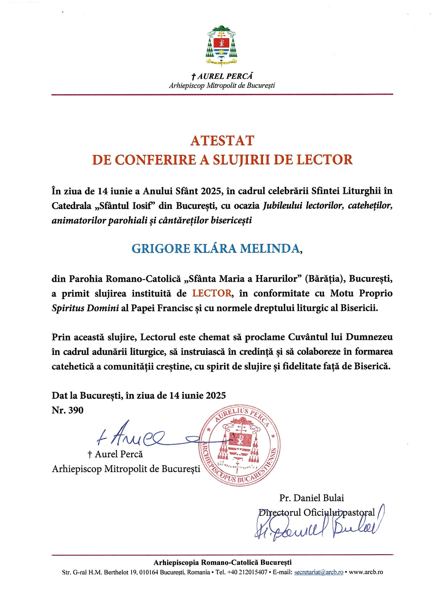 Atestat lector 2025 — Grigore KLM